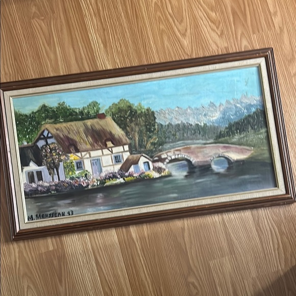 Charming Landscape Painting with Wooden Frame - Picture 1 of 17